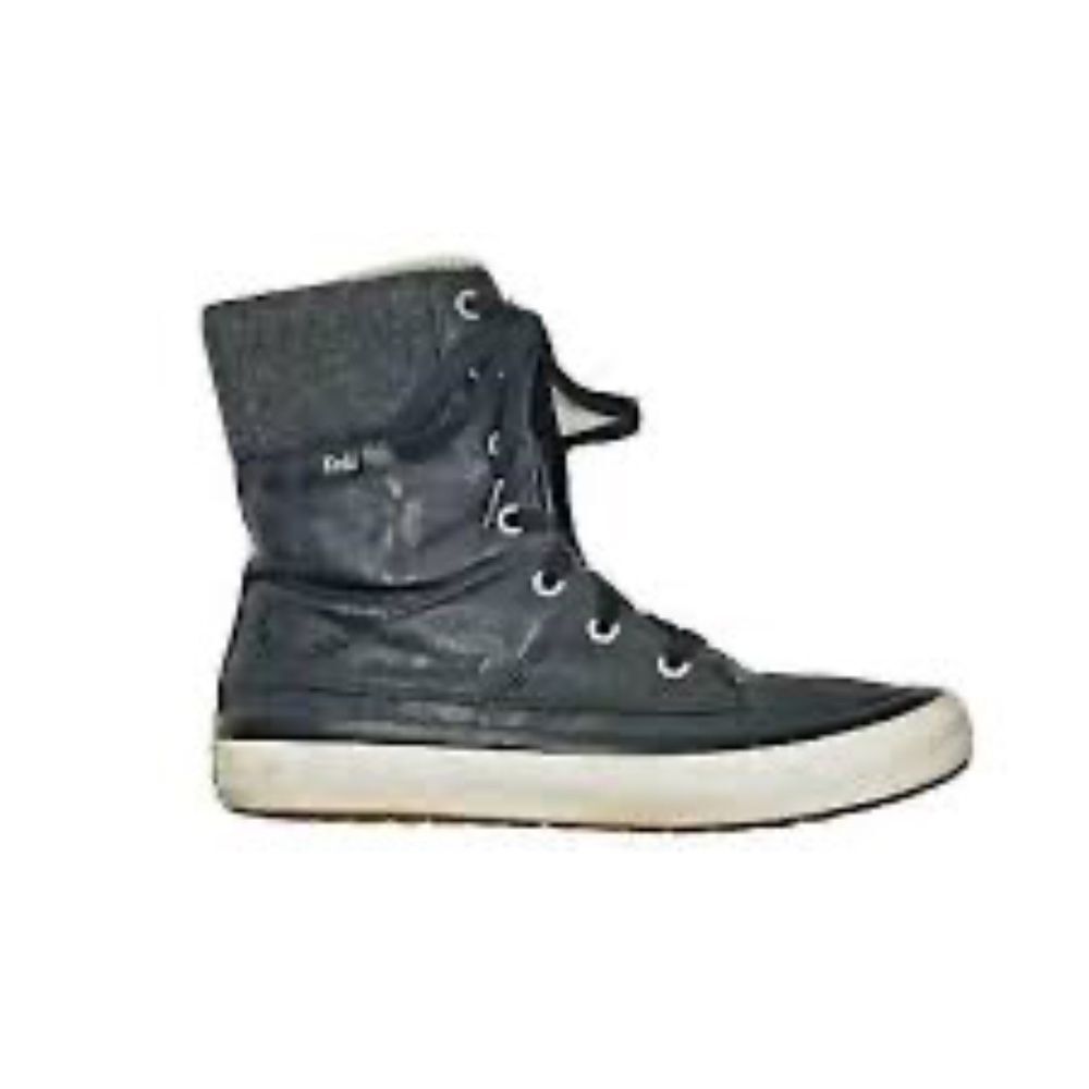 Keds Black Fleece Lined High-Top Lace Up Sneakers Sz 7.5